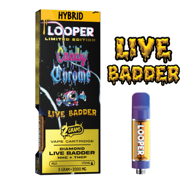Live Badder 2g Vape Cartridge Candy Chrome Strain