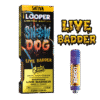 Detail of Live Badder 2g Snow Dog Cartridge showing concentrate texture and sleek design.