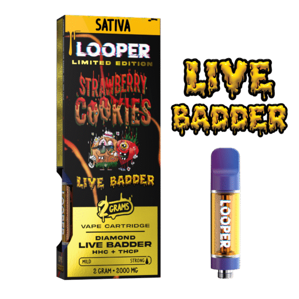 Live Badder 2g Vape Cartridge Strawberry Cookies Strain