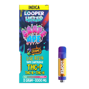 Lifted Series 2g Vape Cartridge, Grape Ape Strain