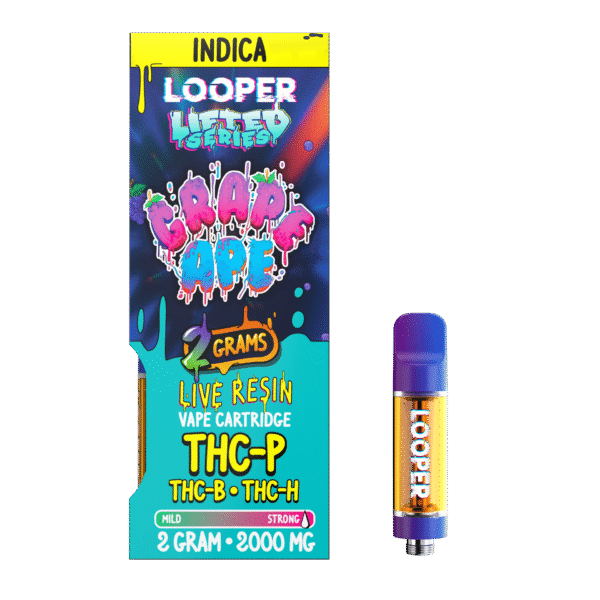 Lifted Series 2g Vape Cartridge, Grape Ape Strain