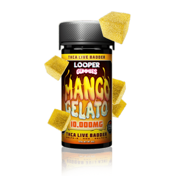 THC-A Live Badder Gummies: Mango Gelato – Earthy & Fruity